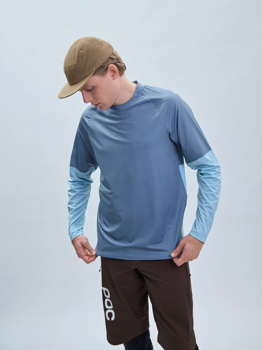 Załaduj obraz do przeglądarki galerii, Koszulka rowerowa POC M's Essential MTB LS Jersey blue - Calcite Blue