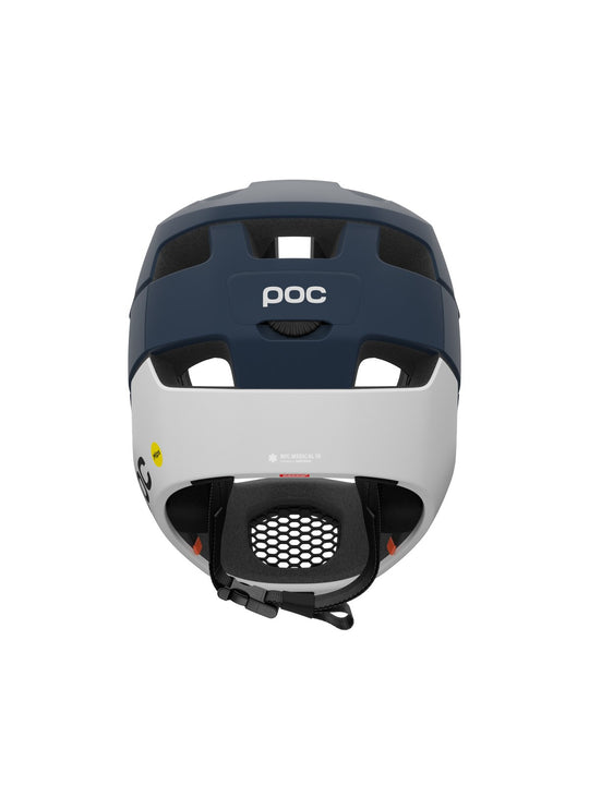 Załaduj obraz do przeglądarki galerii, Kask rowerowy POC Otocon Race MIPS - Apat. Navy Matt/Hyd. White Matt