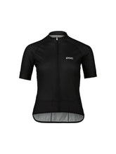 Załaduj obraz do przeglądarki galerii, Koszulka rowerowa POC W's Essential Road Logo Jersey - Ur. Black/Hyd. White