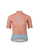 Załaduj obraz do przeglądarki galerii, Koszulka rowerowa POC W's Essential Road Logo Jersey - Rock Salt/Mineral Blue