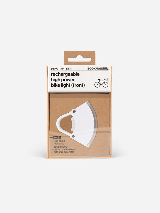 Załaduj obraz do przeglądarki galerii, Lampka rowerowa BOOKMAN Curve Front Light 220lm biały
