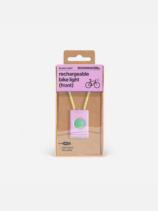 Załaduj obraz do przeglądarki galerii, Lampka rowerowa BOOKMAN Block Light Front 50lm różowy