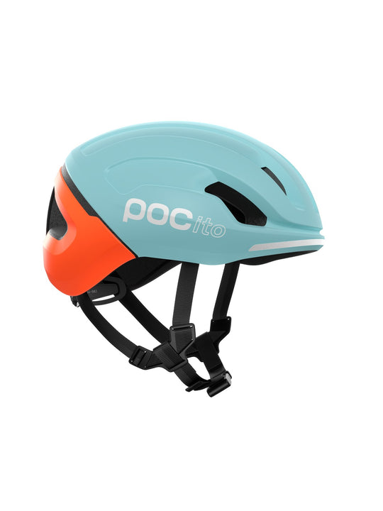 Załaduj obraz do przeglądarki galerii, Kask rowerowy POCito Omne MIPS - Indi. Blue Matt/Carnelian Orange Matt