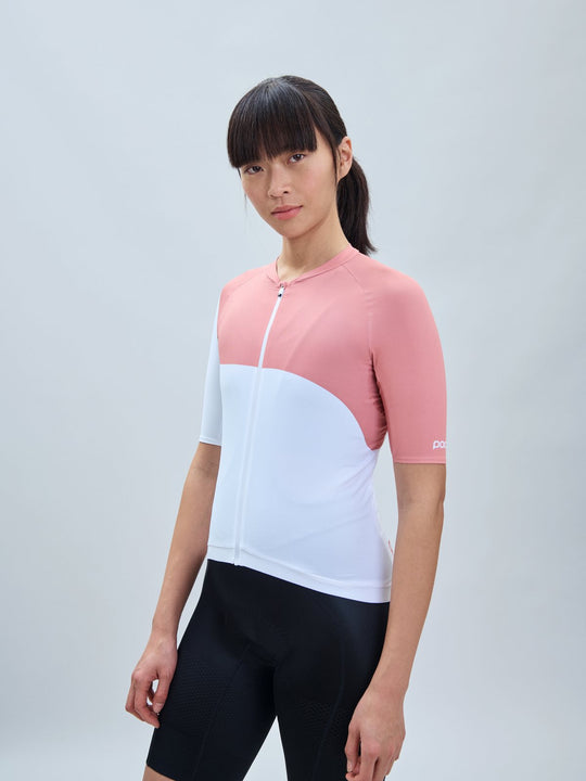 Załaduj obraz do przeglądarki galerii, Koszulka rowerowa POC W's Essential Road Jersey Print -Hydr. White/Rock Salt