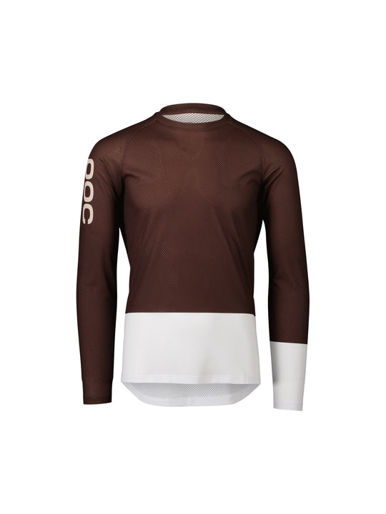 Załaduj obraz do przeglądarki galerii, Koszulka rowerowa POC MTB Pure LS Jersey - Axinite Brown/Hydr. White