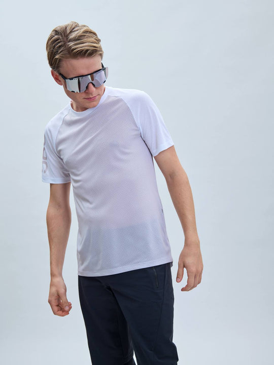 Załaduj obraz do przeglądarki galerii, Koszulka rowerowa POC MTB Pure Tee - Granite Grey/Hydr. White