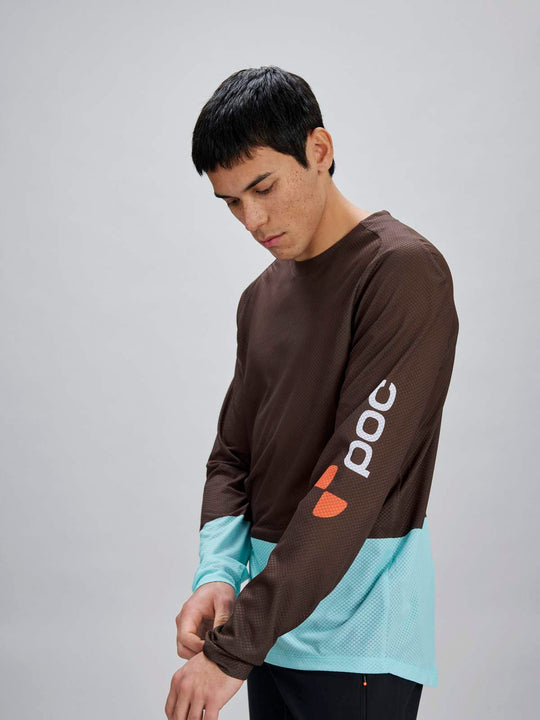 Załaduj obraz do przeglądarki galerii, Koszulka rowerowa POC M's Motion Air L/S Jersey - Bron. Brown/Lazurite Blue