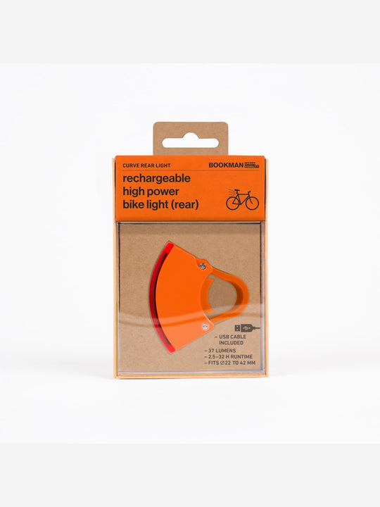 Załaduj obraz do przeglądarki galerii, Lampka rowerowa BOOKMAN Curve Rear Light 37lm pomarańczowy