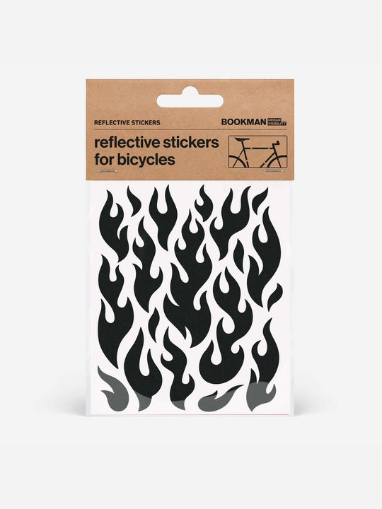 Załaduj obraz do przeglądarki galerii, Naklejki odblaskowe BOOKMAN Reflective Stickers Flames czarny
