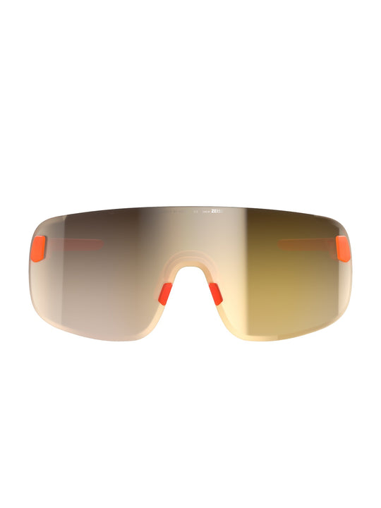 Załaduj obraz do przeglądarki galerii, Okulary rowerowe POC Elicit - Fluo. Orange Translucent/Clarity Road/Partly Sunny Gold cat.2