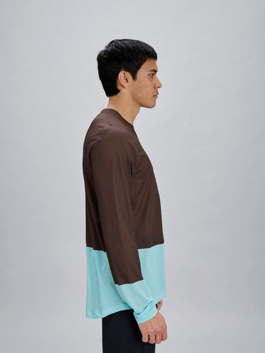 Załaduj obraz do przeglądarki galerii, Koszulka rowerowa POC M's Motion Air L/S Jersey - Bron. Brown/Lazurite Blue