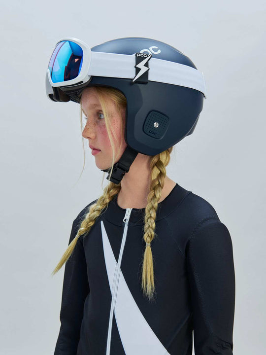 Załaduj obraz do przeglądarki galerii, Kask narciarski POC Skull Dura Jr - Blixten Blue Matt