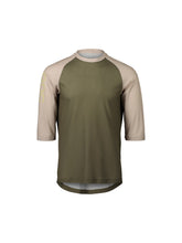 Załaduj obraz do przeglądarki galerii, Koszulka rowerowa POC MTB Pure 3/4 Jersey - Epidote Green/Light Sandstone Beige