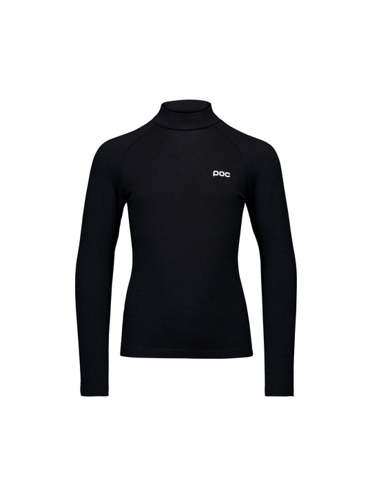 Załaduj obraz do przeglądarki galerii, Koszulka dla dzieci termoaktywna POC Y's Layer Merino Mock Neck Jersey - Uran. Black