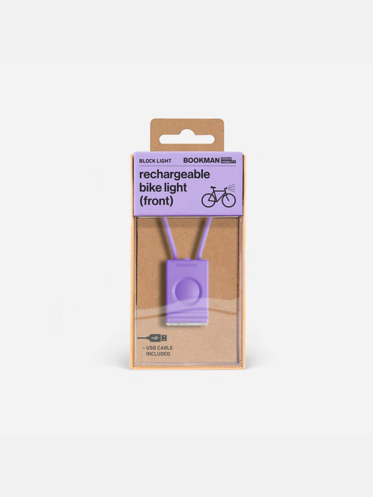 Załaduj obraz do przeglądarki galerii, Lampka rowerowa BOOKMAN Block Light Front 50lm lawendowy