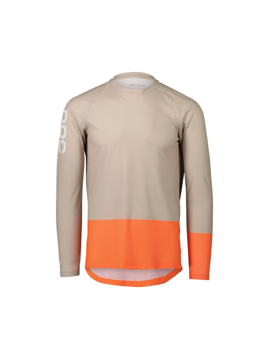 Załaduj obraz do przeglądarki galerii, Koszulka rowerowa POC MTB Pure LS Jersey - Light Sandstone Beige/Zink Orange