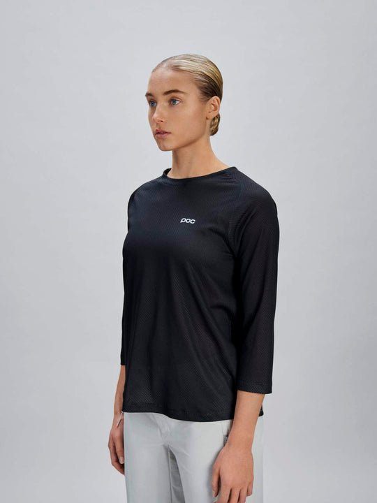 Załaduj obraz do przeglądarki galerii, Koszulka rowerowa damska POC W's Motion Air 3/4 Jersey czarna