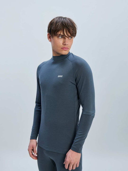 Załaduj obraz do przeglądarki galerii, Koszulka termoaktywna POC M's Layer Merino Mock Neck Jersey - Sylvanite Grey