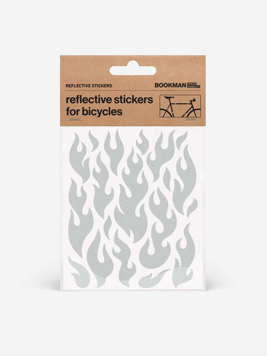 Załaduj obraz do przeglądarki galerii, Naklejki odblaskowe BOOKMAN Reflective Stickers Flames biały