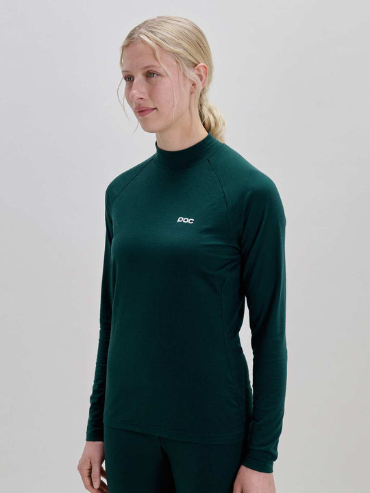 Załaduj obraz do przeglądarki galerii, Koszulka termoaktywna damska POC W's Layer Merino Mock Neck Jersey zielony