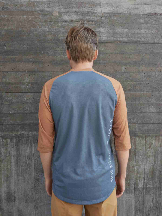 Załaduj obraz do przeglądarki galerii, Koszulka rowerowa POC MTB Pure 3/4 Jersey - Calcite Blue/Aragonite Brown