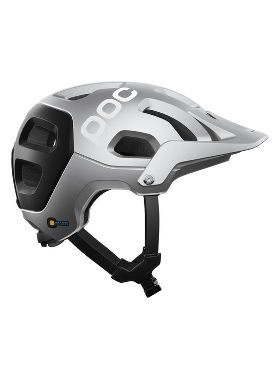 Załaduj obraz do przeglądarki galerii, Kask rowerowy POC Tectal Race MIPS - Arg. Silver/Ur. Black Matt