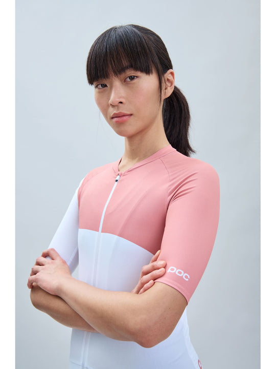 Załaduj obraz do przeglądarki galerii, Koszulka rowerowa POC W's Essential Road Jersey Print -Hydr. White/Rock Salt