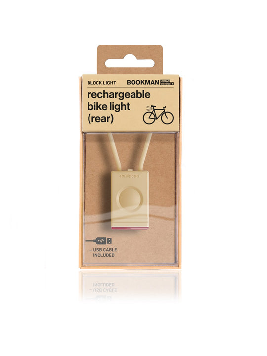 Załaduj obraz do przeglądarki galerii, Lampka rowerowa BOOKMAN Block Light Rear 18lm beżowy