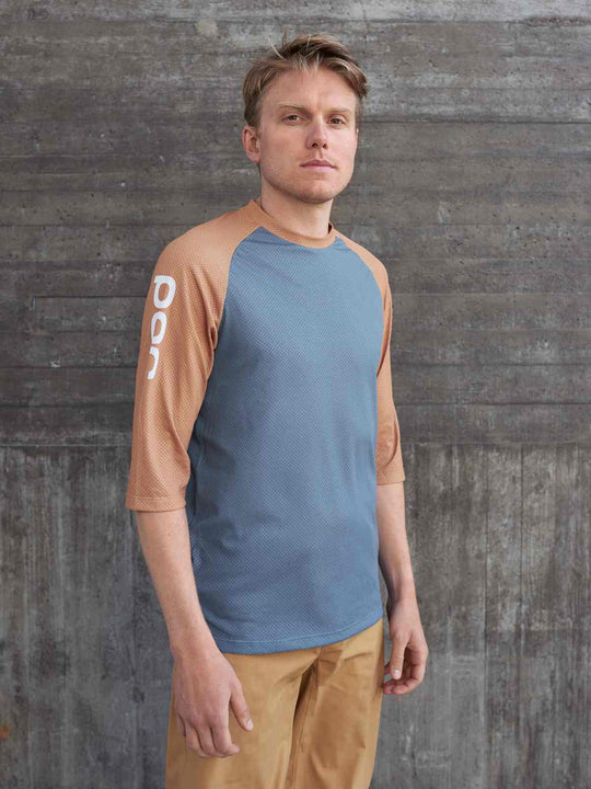 Załaduj obraz do przeglądarki galerii, Koszulka rowerowa POC MTB Pure 3/4 Jersey - Calcite Blue/Aragonite Brown