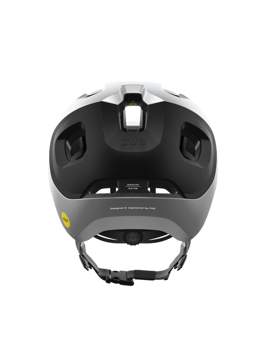 Załaduj obraz do przeglądarki galerii, Kask rowerowy POC Axion Race MIPS - Uran. Black/Argentite Silver Matt