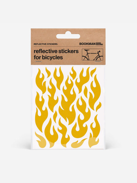Załaduj obraz do przeglądarki galerii, Naklejki odblaskowe BOOKMAN Reflective Stickers Flames żółty