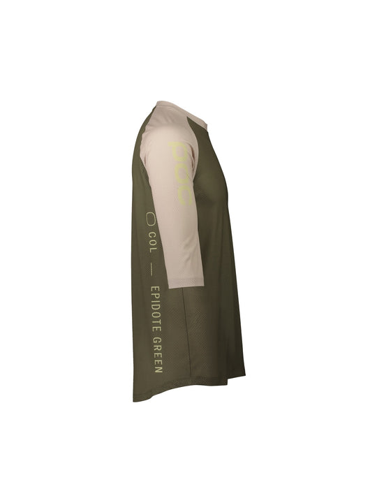 Załaduj obraz do przeglądarki galerii, Koszulka rowerowa POC MTB Pure 3/4 Jersey - Epidote Green/Light Sandstone Beige