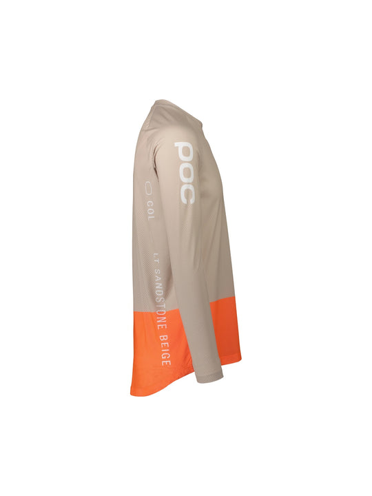 Załaduj obraz do przeglądarki galerii, Koszulka rowerowa POC MTB Pure LS Jersey - Light Sandstone Beige/Zink Orange