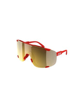 Załaduj obraz do przeglądarki galerii, Okulary rowerowe POC Devour Wide Fit - Pris. Red/Clarity Road/Partly Sunny Gold