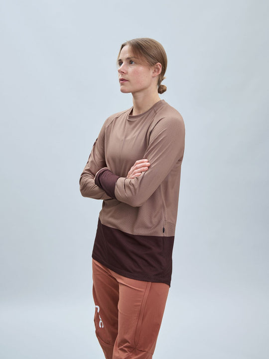 Załaduj obraz do przeglądarki galerii, Koszulka rowerowa POC W's MTB Pure LS Jersey - Jasper Brown/Axinite Brown