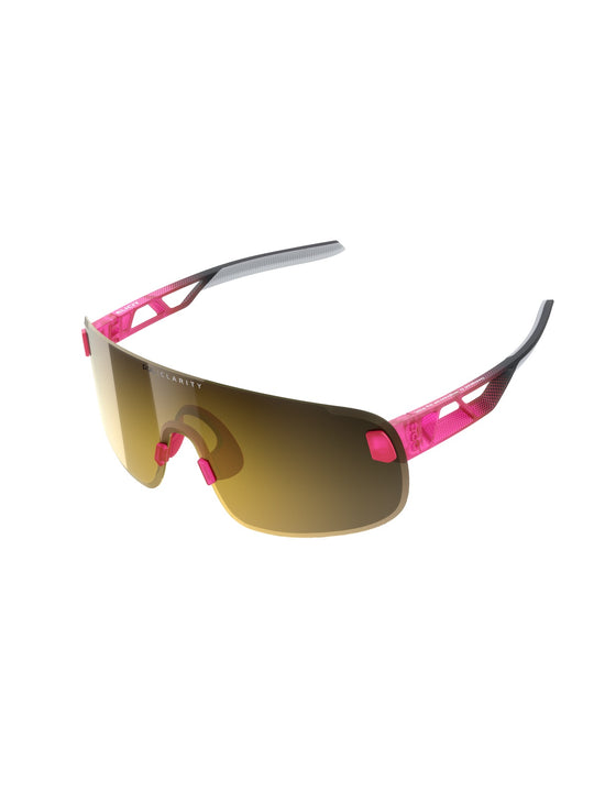 Załaduj obraz do przeglądarki galerii, Okulary rowerowe POC Elicit - Fluo. Pink/Ur. Black Transl. | Clarity Road Violet Gold Mirror cat. 2