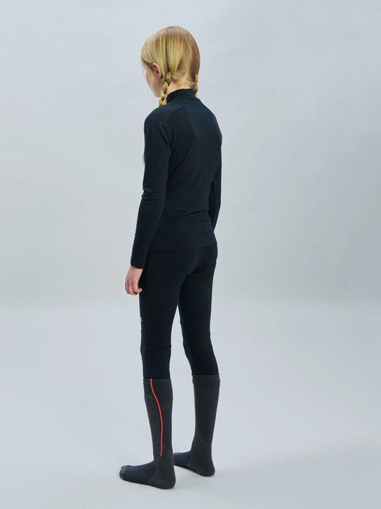 Załaduj obraz do przeglądarki galerii, Legginsy dla dzieci termoaktywne POC Y's Layer Merino 3/4 Tights - Uran. Black