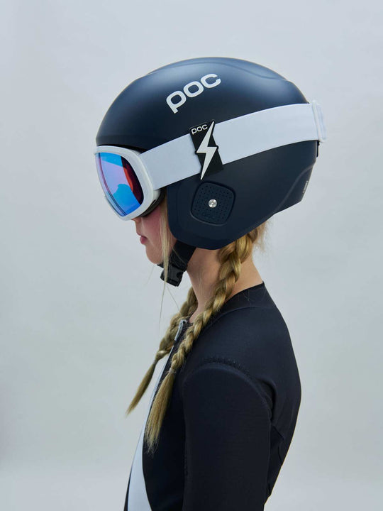 Załaduj obraz do przeglądarki galerii, Kask narciarski POC Skull Dura Jr - Blixten Blue Matt