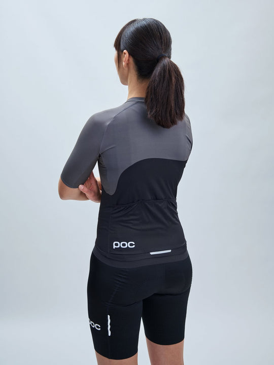 Załaduj obraz do przeglądarki galerii, Koszulka rowerowa POC W's Essential Road Jersey Print - Uran. Black/Sylvanite Grey