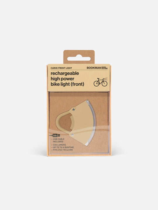 Załaduj obraz do przeglądarki galerii, Lampka rowerowa BOOKMAN Curve Front Light 220lm beżowy - TU - poc warszawa
