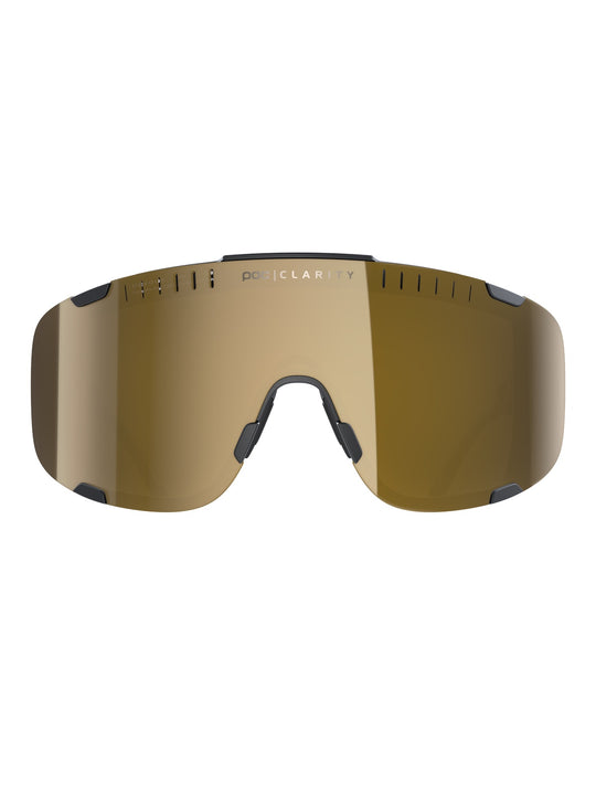 Załaduj obraz do przeglądarki galerii, Okulary rowerowe POC Devour Wide Fit - Ur. Black | Clarity Road/Partly Sunny Gold Cat 2
