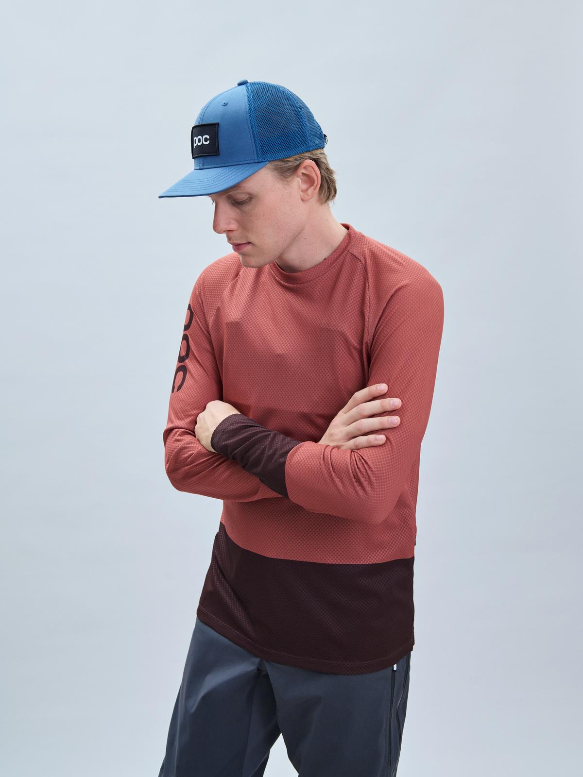 Koszulka rowerowa POC MTB Pure LS Jersey - Himalayan Salt/Axinite Brown