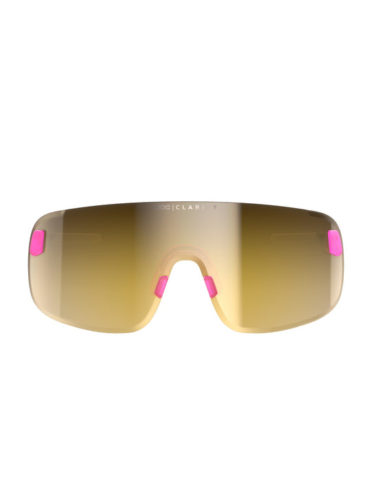 Załaduj obraz do przeglądarki galerii, Okulary rowerowe POC Elicit - Fluo. Pink/Ur. Black Transl. | Clarity Road Violet Gold Mirror cat. 2
