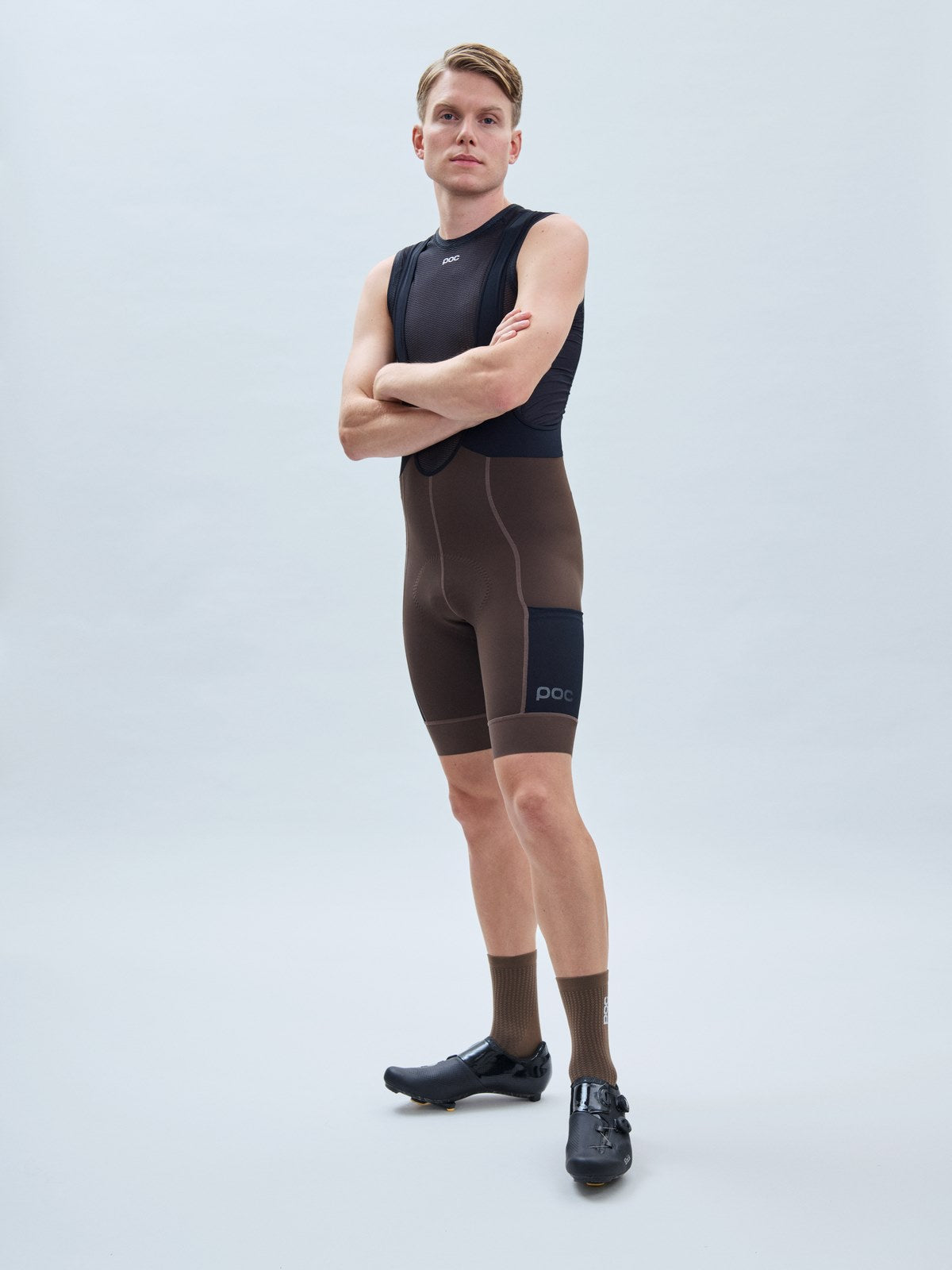 Spodenki rowerowe POC Rove Cargo VPDs Bib Shorts - Axinite Brown