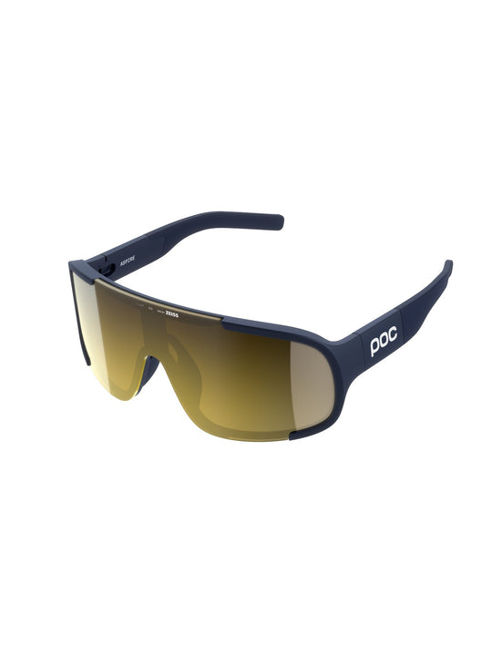 Załaduj obraz do przeglądarki galerii, Okulary rowerowe POC Aspire Wide Fit - Apat. Navy/Clarity Road/Partly Sunny Gold
