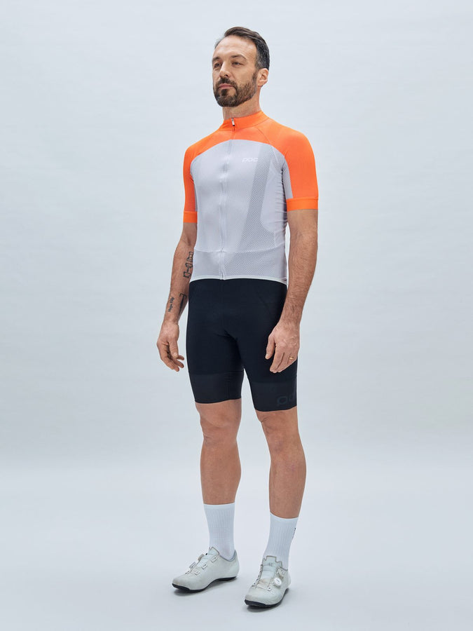 Koszulka rowerowa POC M's Essential Road Logo Jersey - Zink Orange/Gra. Grey
