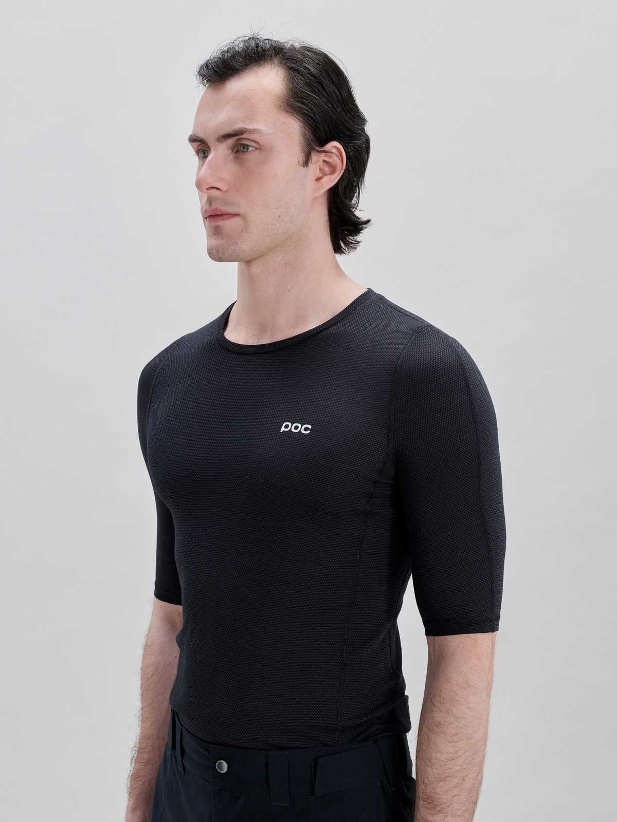 Koszulka termoaktywna POC M's Layer Mid S/S Jersey - Uranium Black