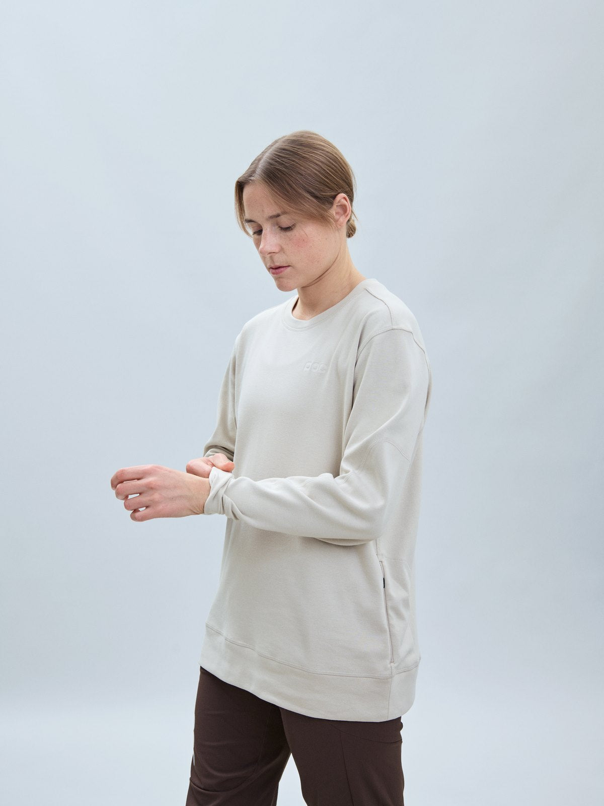 Bluza damska POC W's Poise Crew Neck - Light Sandstone Beige