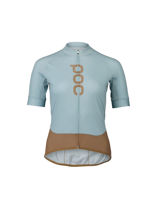 Załaduj obraz do przeglądarki galerii, Koszulka rowerowa POC W&#39;s Essential Road Logo Jersey blue - Mineral Blue/Jasper Brown
