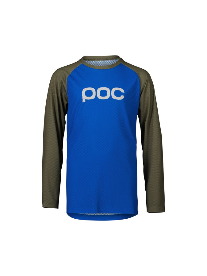 Koszulka rowerowa POC Y's Essential MTB LS Jersey - Natrium Blue/Epidote Green